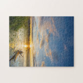 Kajakfahrer, der den Kajak auf stillem Wasser padd Puzzle (Horizontal)