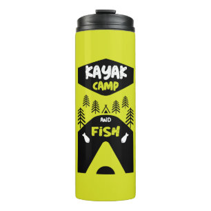 Kajakfisch und Angelgeschenke Thermosbecher