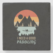 Kajakgebirge Retro Steinuntersetzer (Vorderseite)