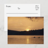 Kajaks am See bei Sunset Postcard Postkarte (Vorne/Hinten)