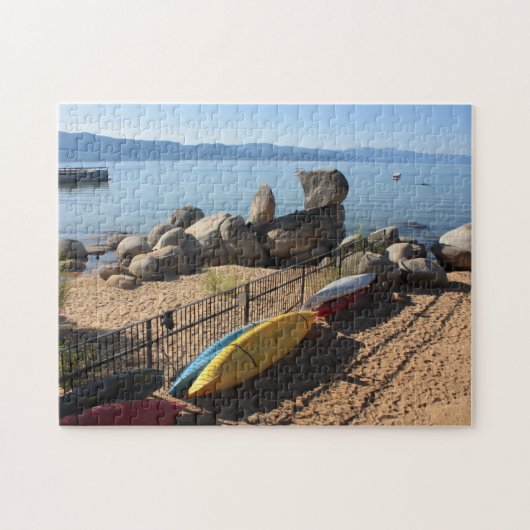 Kajaks durch Lake- Tahoepuzzlespiel Puzzle (Horizontal)