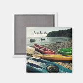 Kajaks in der Bucht Magnet (Vorderseite/Rückseite)