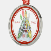 Kajaks, personalisiert als Weihnachtsbaum dekorier Ornament Aus Metall (Links)