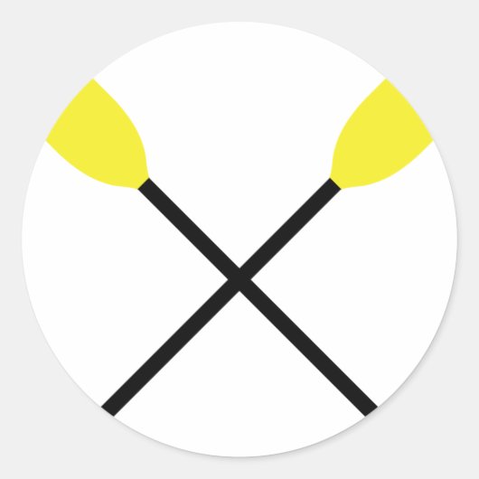 Kajaksattel gekreuzt runder aufkleber (Vorderseite)