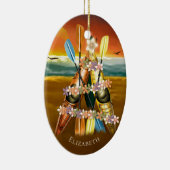 Kajakschmuck mit Tropical Kayak Weihnachtsbaum Keramik Ornament (Rechts)