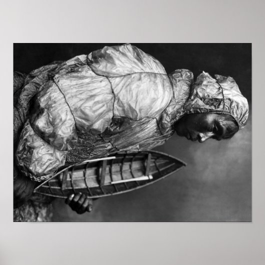 Kajakschuh mit wasserfester Jacke mit Spielzeugboo Poster (Vorne)