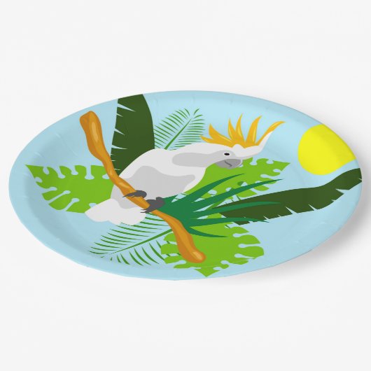 Kakadu 3 pappteller (Schrägansicht)