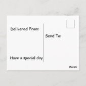 Kakadu auf den Geburtstagskuchen Postkarte (Rückseite)