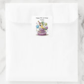 Kakadu auf den Geburtstagskuchen Quadratischer Aufkleber (Tasche)
