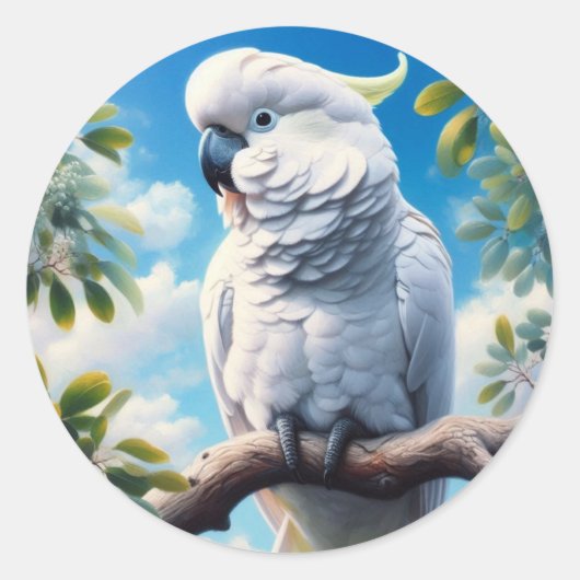 Kakadu-Kunst Runder Aufkleber (Vorderseite)