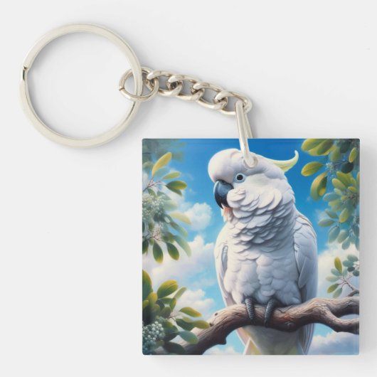 Kakadu-Kunst Schlüsselanhänger (Vorderseite)