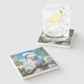 Kakadu-Kunst Steinuntersetzer (Seitenansicht)