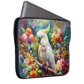 Kakadu mit farbenfrohen Blume Laptopschutzhülle (Vorne Rechts)