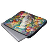 Kakadu mit farbenfrohen Blume Laptopschutzhülle (Vorne Knopf)
