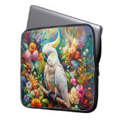 Kakadu mit farbenfrohen Blume Laptopschutzhülle (Vorderseite Links)