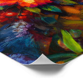 Kakadu mit farbenfrohen Blume Poster (Ecke)