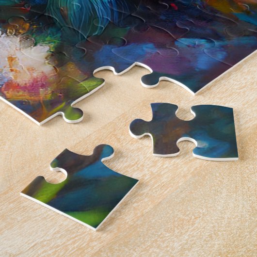 Kakadu mit farbenfrohen Blume Puzzle (Seite)