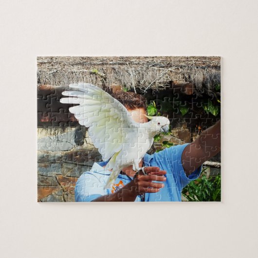 Kakadu mit Flügel Puzzle (Horizontal)