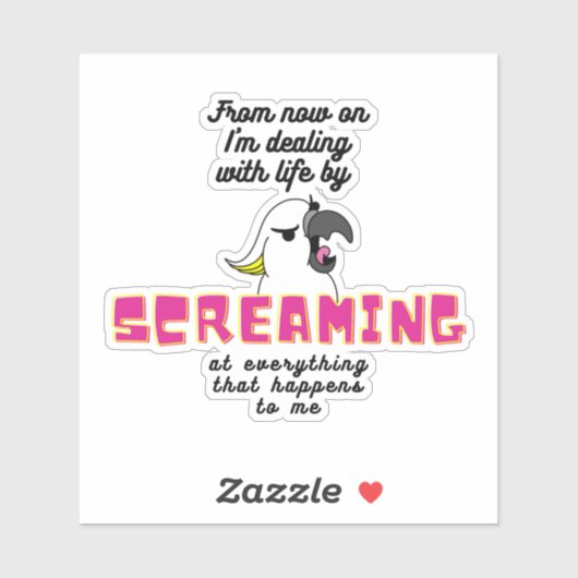 Kakadu mit Text Aufkleber (Blatt)