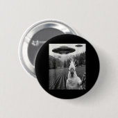 Kakadu-Selfie mit Alien-UFO Lustiger Kakadu-Vogel Button (Vorne & Hinten)