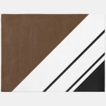 Kakao Bräune Schwarz-weiße Diagonal Racing Streife