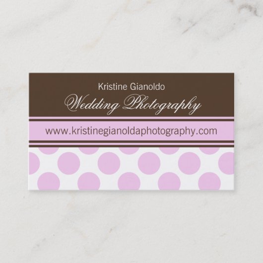 Kakao Brown und Rosa-Punkt-Visitenkarten Visitenkarte (Vorderseite)