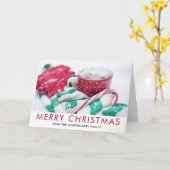 Kakao | Candy Cane | Scarf & Mitt Weihnachten Karte (Gelbe Blume)