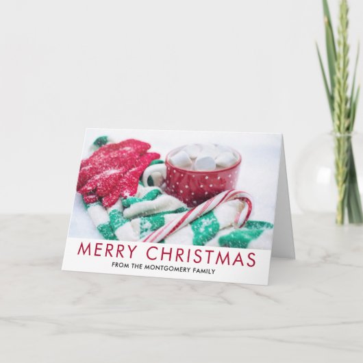 Kakao | Candy Cane | Scarf & Mitt Weihnachten Karte (Vorderseite)