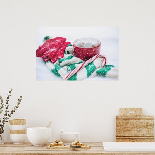 Kakao | Candy Cane | Scarf & Mitt Weihnachten Poster (Küche)