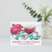 Kakao | Candy Cane | Scarf & Mitt Weihnachten Postkarte (Stehend Vorderseite)