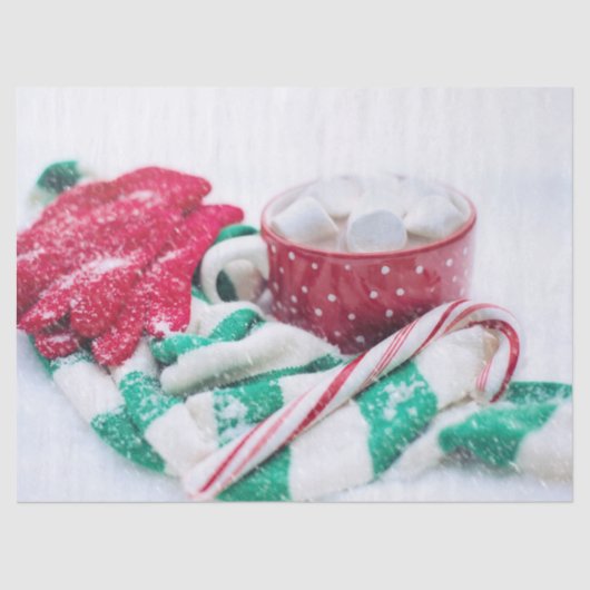 Kakao | Candy Cane | Scarf & Mitt Weihnachten Seidenpapier (Vorderseite)