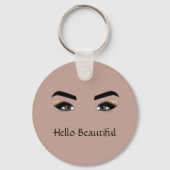 Kakao Creme Brown Eyes Eye Lashes Schlüsselanhänger (Vorderseite)