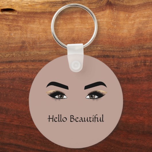 Kakao Creme Brown Eyes Eye Lashes Schlüsselanhänger (Vorderseite)
