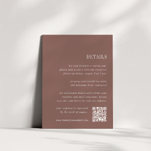 Kakao   Details zur Hochzeit Begleitkarte