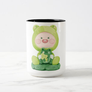 KaKao Friends - Grüne Urlaubsfrosch-Apeach Zweifarbige Tasse