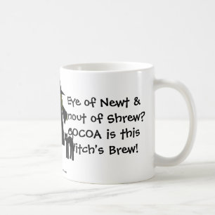 Kakao ist das Gebräu dieser Hexe! Eine Kaffeetasse