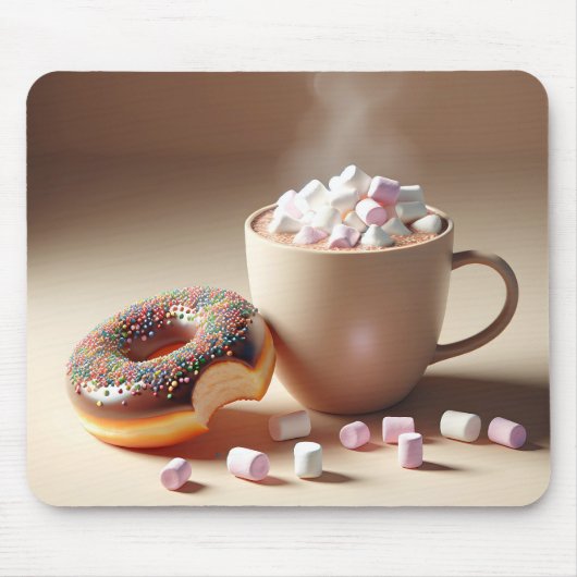Kakao mit Donut Mousepad (Vorne)