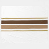 Kakao-Mocha-Braune Racingstreifen auf weiß Fleecedecke (Vorderseite (Horizontal))