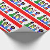 Kakao-Süsse-WeihnachtsCarolers rot Geschenkpapier (Ecke)