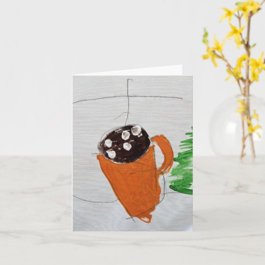 Kakao- und Baumgrüßkarte Karte (Gelbe Blume)