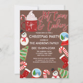 Kakao und Cookies Illustrationen Weihnachten Einladung (Vorderseite)