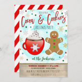 Kakao und Cookies Weihnachtsfeierliche Party Einla Einladung (Vorne/Hinten)