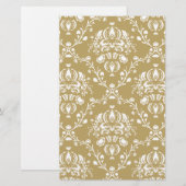 Kakao und Creme Damask Briefpapier (Vorne/Hinten)