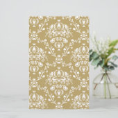 Kakao und Creme Damask Briefpapier (Stehend Vorderseite)