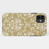 Kakao und Creme Damask Case-Mate iPhone Hülle (Rückseite (Horizontal))