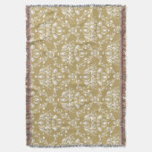 Kakao und Creme Damask Decke (Vorderseite Vertikal)