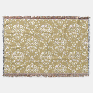 Kakao und Creme Damask Decke