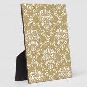 Kakao und Creme Damask Fotoplatte (Seite)