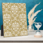 Kakao und Creme Damask Fotoplatte (Seite)