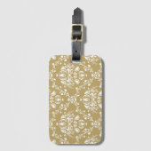 Kakao und Creme Damask Gepäckanhänger (Vorderseite Vertikal)